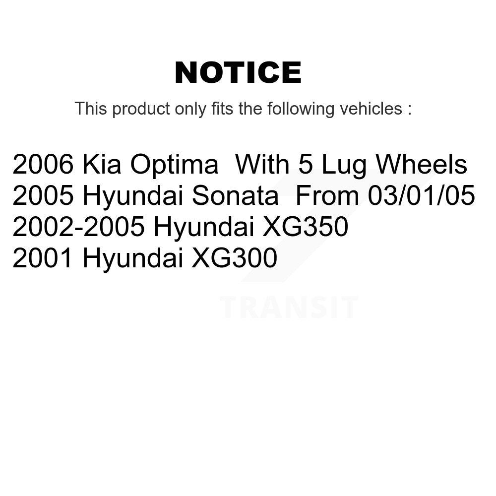 [Arrière] Disque et plaquette de frein pour Hyundai Sonata XG350 Kia K8C-104377