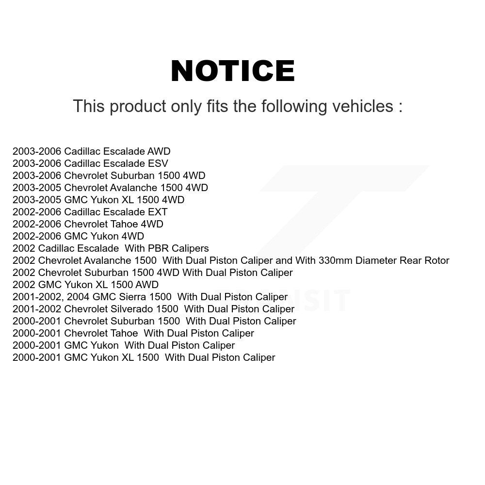 [Arrière] Disque et plaquette de frein pour Chevrolet GMC Sierra 1500 XL K8C-104379
