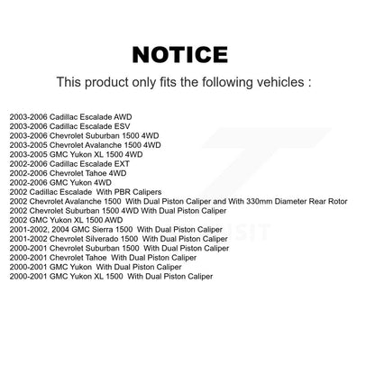 [Arrière] Disque et plaquette de frein pour Chevrolet GMC Sierra 1500 XL K8C-104379
