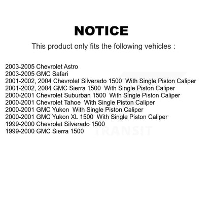 [Arrière] Disque et plaquette de frein pour Chevrolet Silverado 1500 GMC K8C-104380