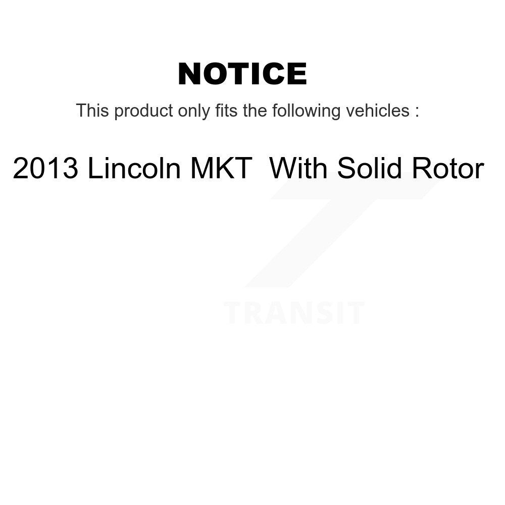 [Arrière] Disque et plaquette de frein pour Lincoln MKT With Solid Rotor K8C-104394