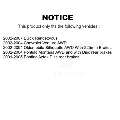 [Arrière] Disque et plaquette de frein pour Buick Rendezvous Pontiac K8C-104402