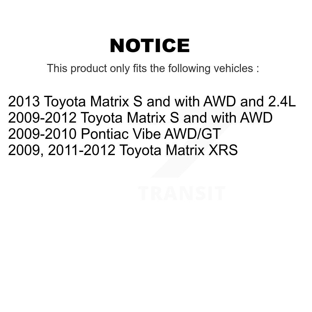 [Arrière] Disque et plaquette de frein pour Toyota Matrix Pontiac Vibe K8C-104425