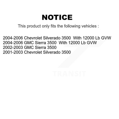 [Arrière] Disque et plaquette de frein pour Chevrolet Silverado 3500 GMC K8C-104441