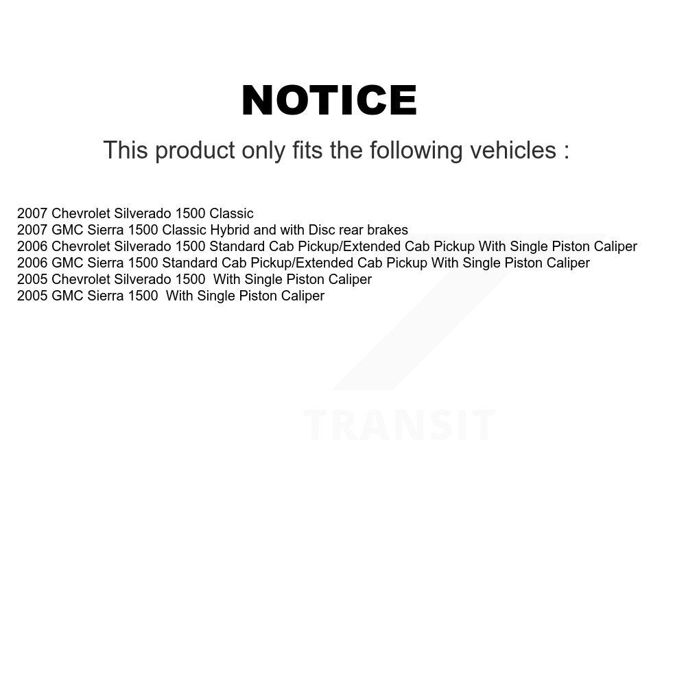 [Arrière] Disque et plaquette de frein pour Chevrolet GMC Silverado 1500 K8C-104446