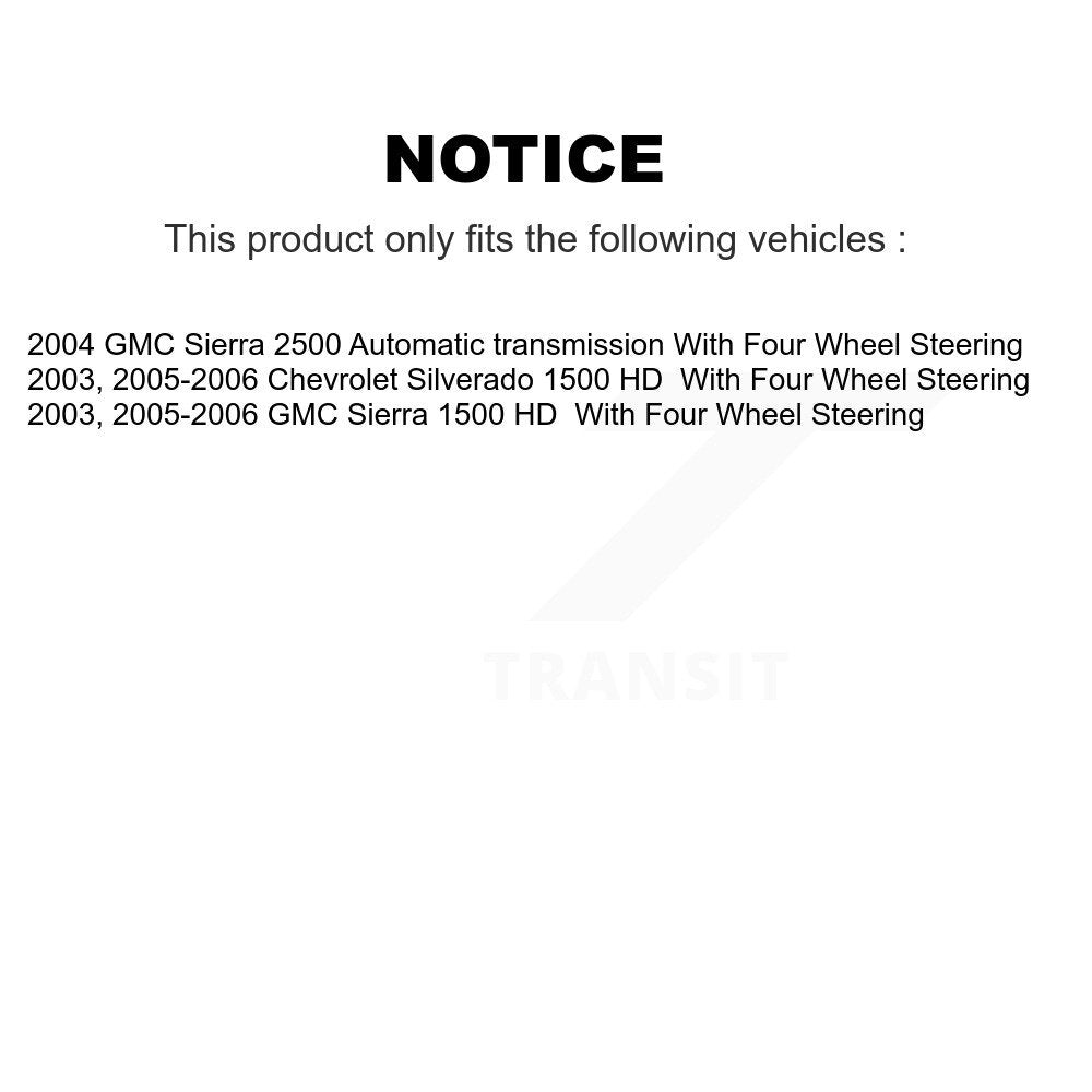 [Arrière] Disque et plaquette de frein pour GMC Sierra 1500 HD Chevrolet K8C-104451