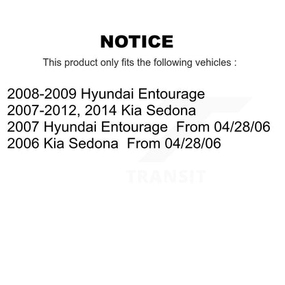 [Arrière] Disque et plaquette de frein pour Kia Sedona Hyundai Entourage K8C-104489
