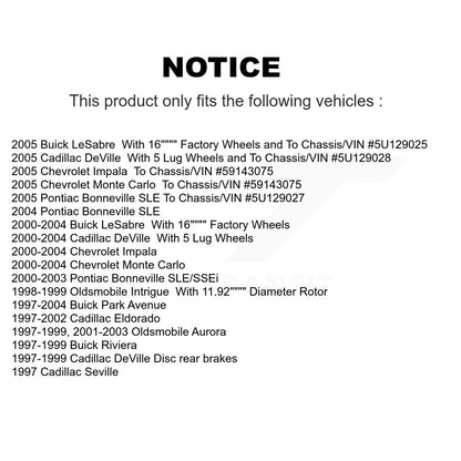 [Avant] Kit de Disque et plaquette (semi-métallique) de frein pour Chevrolet Buick Impala LeSabre Cadillac DeVille Monte Carlo Park Avenue Pontiac Bonneville Oldsmobile Eldorado Aurora Intrigue K8F-100015