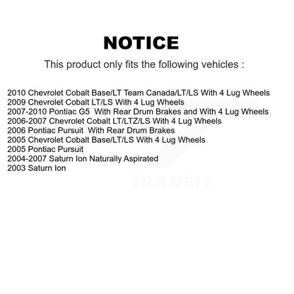 [Avant] Kit de Disque et plaquette (semi-métallique) de frein pour Chevrolet Cobalt Saturn Ion Pontiac G5 Pursuit K8F-100034