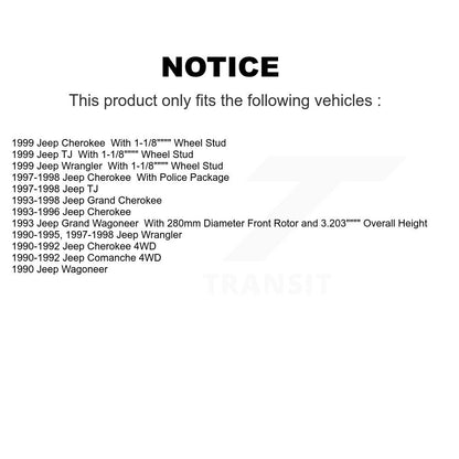 [Avant] Kit de Disque et plaquette (semi-métallique) de frein pour Jeep Wrangler Cherokee Grand Comanche Wagoneer TJ K8F-100179