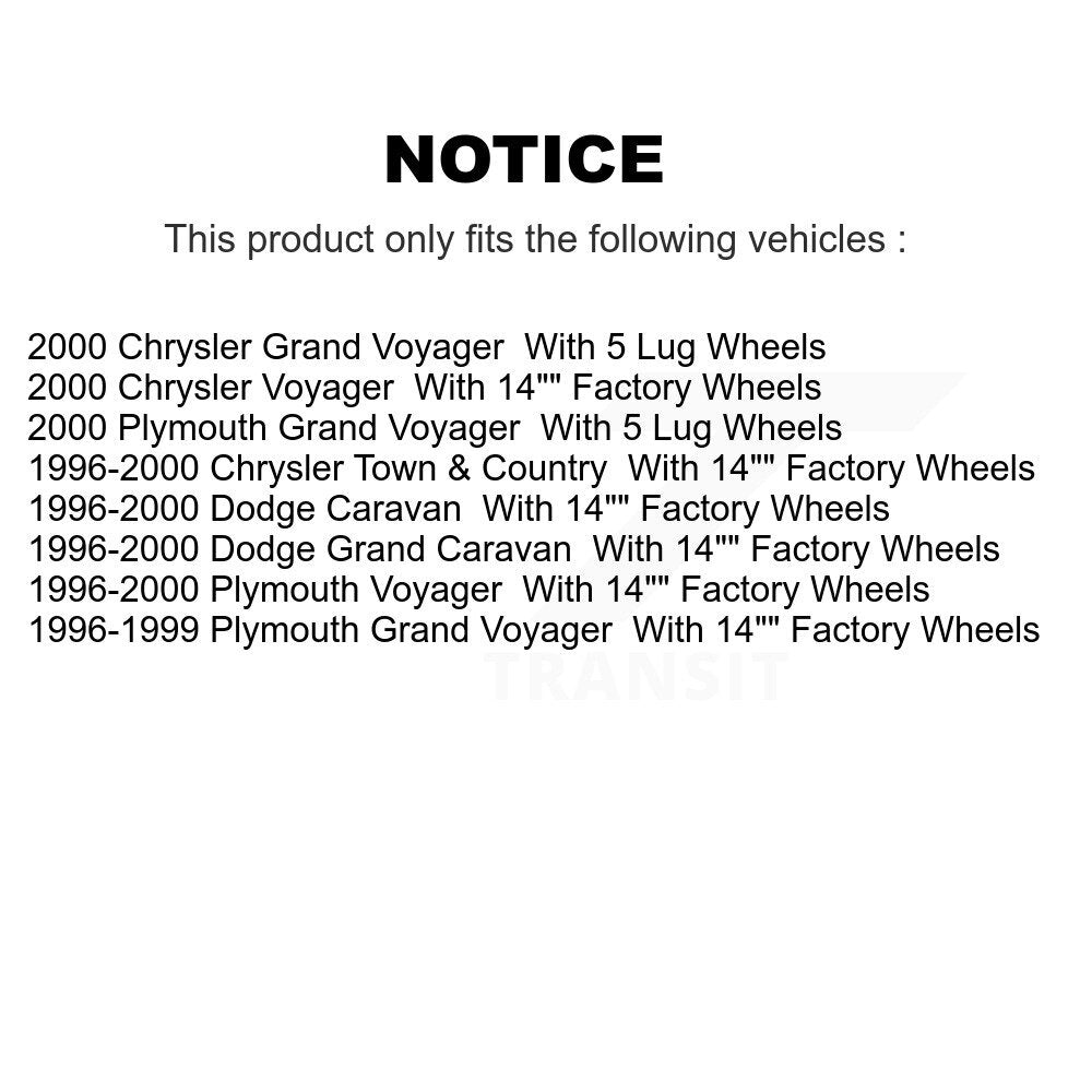 [Avant] Kit de Disque et plaquette (semi-métallique) de frein pour Dodge Grand Caravan Chrysler Town & Country Plymouth Voyager K8F-100188