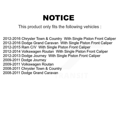 [Avant] Kit de Disque et plaquette (semi-métallique) de frein pour Dodge Grand Caravan Chrysler Town & Country Journey Volkswagen Routan Ram C/V K8F-100228