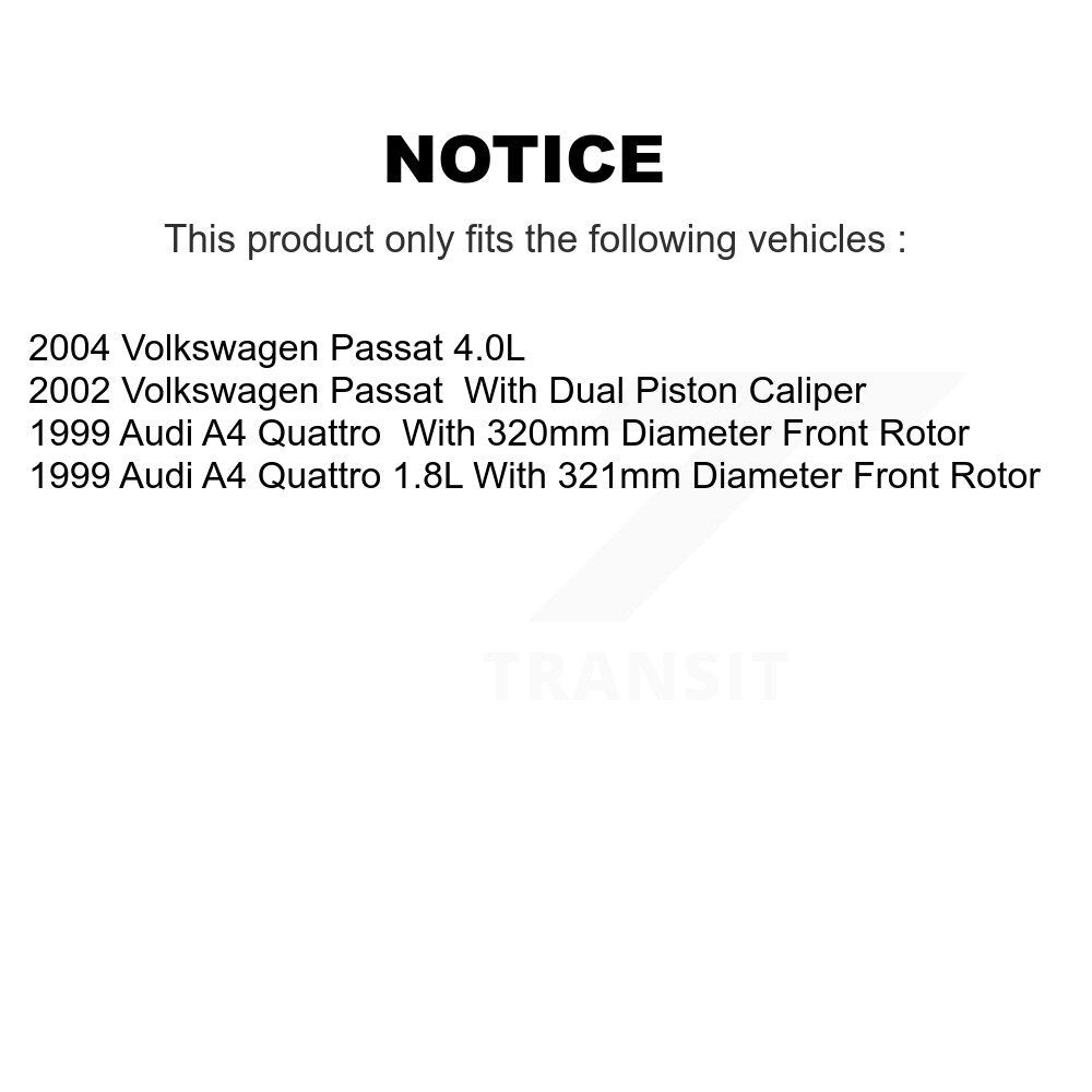 [Avant] Kit de Disque et plaquette (semi-métallique) de frein pour Volkswagen Passat Audi A4 Quattro K8F-100282