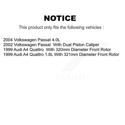 [Avant] Kit de Disque et plaquette (semi-métallique) de frein pour Volkswagen Passat Audi A4 Quattro K8F-100282