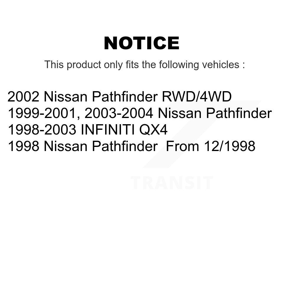 [Avant] Kit de Disque et plaquette (semi-métallique) de frein pour Nissan Pathfinder INFINITI QX4 K8F-100305