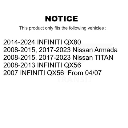 [Avant] Kit de Disque et plaquette (semi-métallique) de frein pour Nissan TITAN Armada INFINITI QX80 QX56 K8F-100515