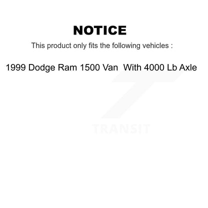 [Avant] Kit de Disque et plaquette (semi-métallique) de frein pour 1999 Dodge Ram 1500 Van avec 4000 Lb Axle K8F-100710