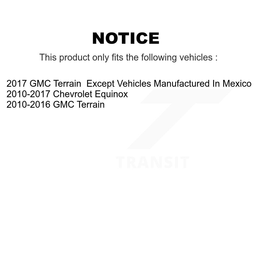 [Avant + Arrière] Kit de Disque et plaquette (semi-métallique) de frein pour 2010-2017 Chevrolet Equinox GMC Terrain K8F-100817
