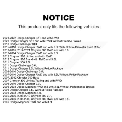 [Avant + Arrière] Kit de Disque et plaquette (semi-métallique) de frein pour Dodge Charger Chrysler 300 Challenger Magnum K8F-100954