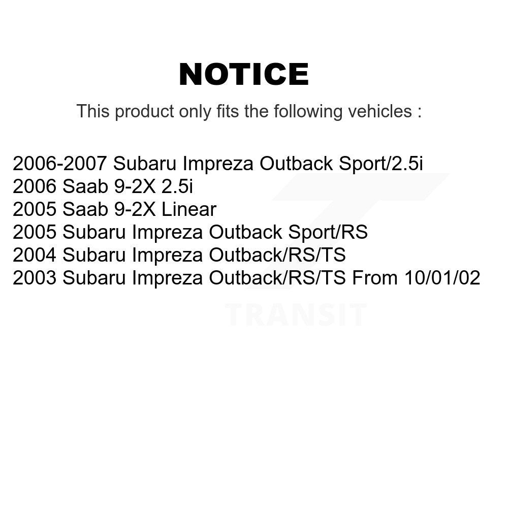 [Avant + Arrière] Kit de Disque et plaquette (semi-métallique) de frein pour Subaru Impreza Saab 9-2X K8F-101041