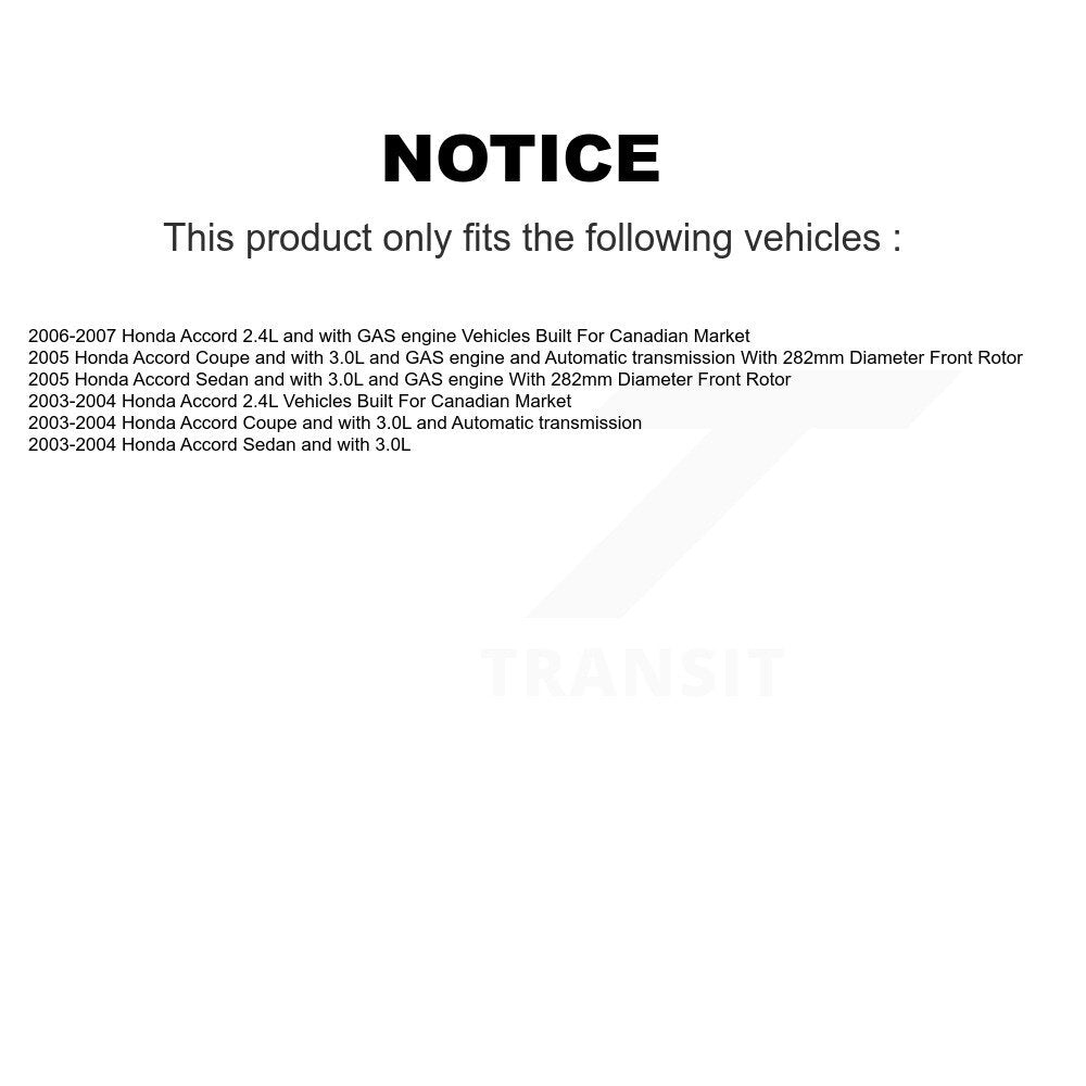 [Avant + Arrière] Kit de Disque et plaquette (semi-métallique) de frein pour Honda Accord K8F-101056