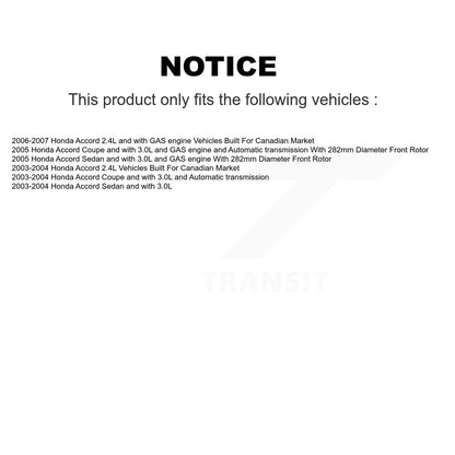 [Avant + Arrière] Kit de Disque et plaquette (semi-métallique) de frein pour Honda Accord K8F-101056