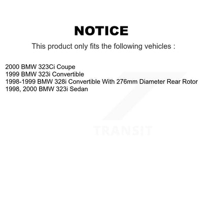 [Avant + Arrière] Kit de Disque et plaquette (semi-métallique) de frein pour BMW 323i 323Ci 328i K8F-101066