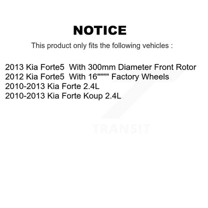 [Avant + Arrière] Kit de Disque et plaquette (semi-métallique) de frein pour Kia Forte Koup Forte5 K8F-101243