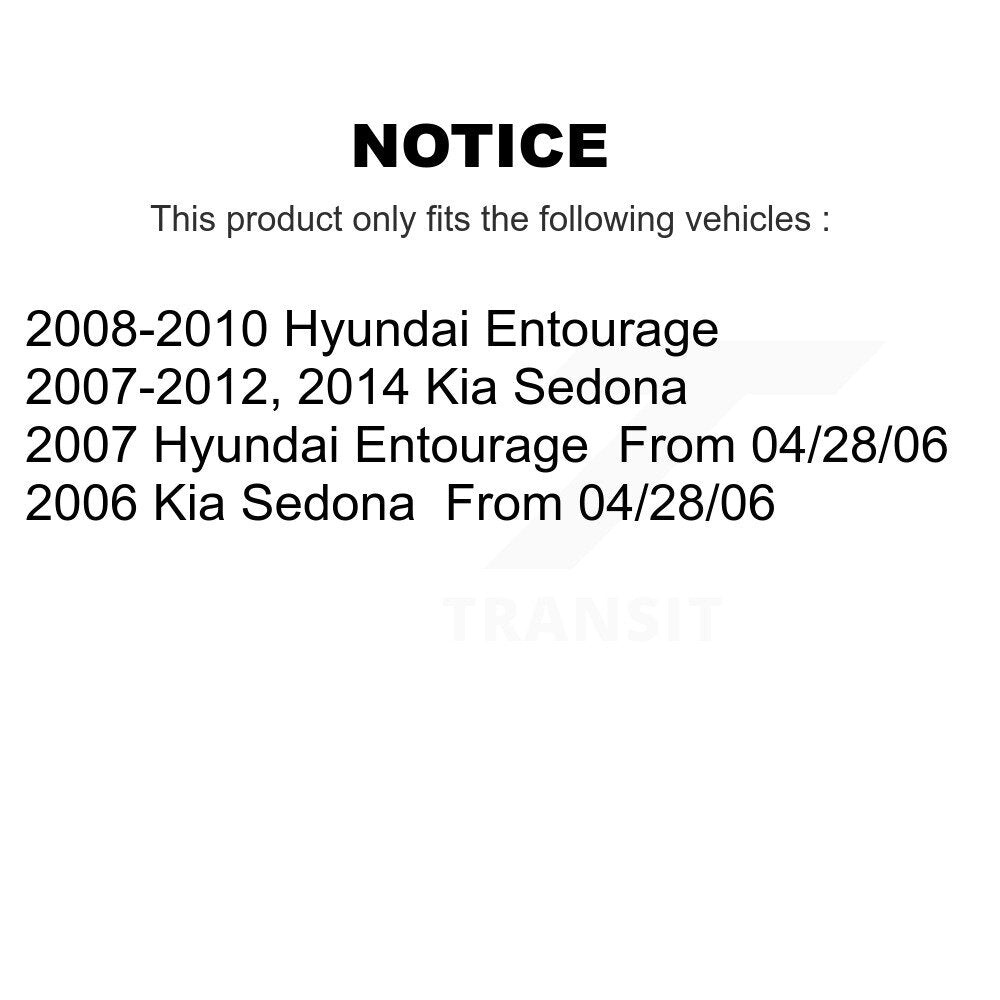 [Avant + Arrière] Kit de Disque et plaquette (semi-métallique) de frein pour Kia Sedona Hyundai Entourage K8F-101256