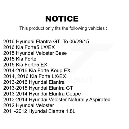 [Avant + Arrière] Kit de Disque et plaquette (semi-métallique) de frein pour Hyundai Elantra Kia Forte Veloster GT Forte5 Coupe Koup K8F-101406