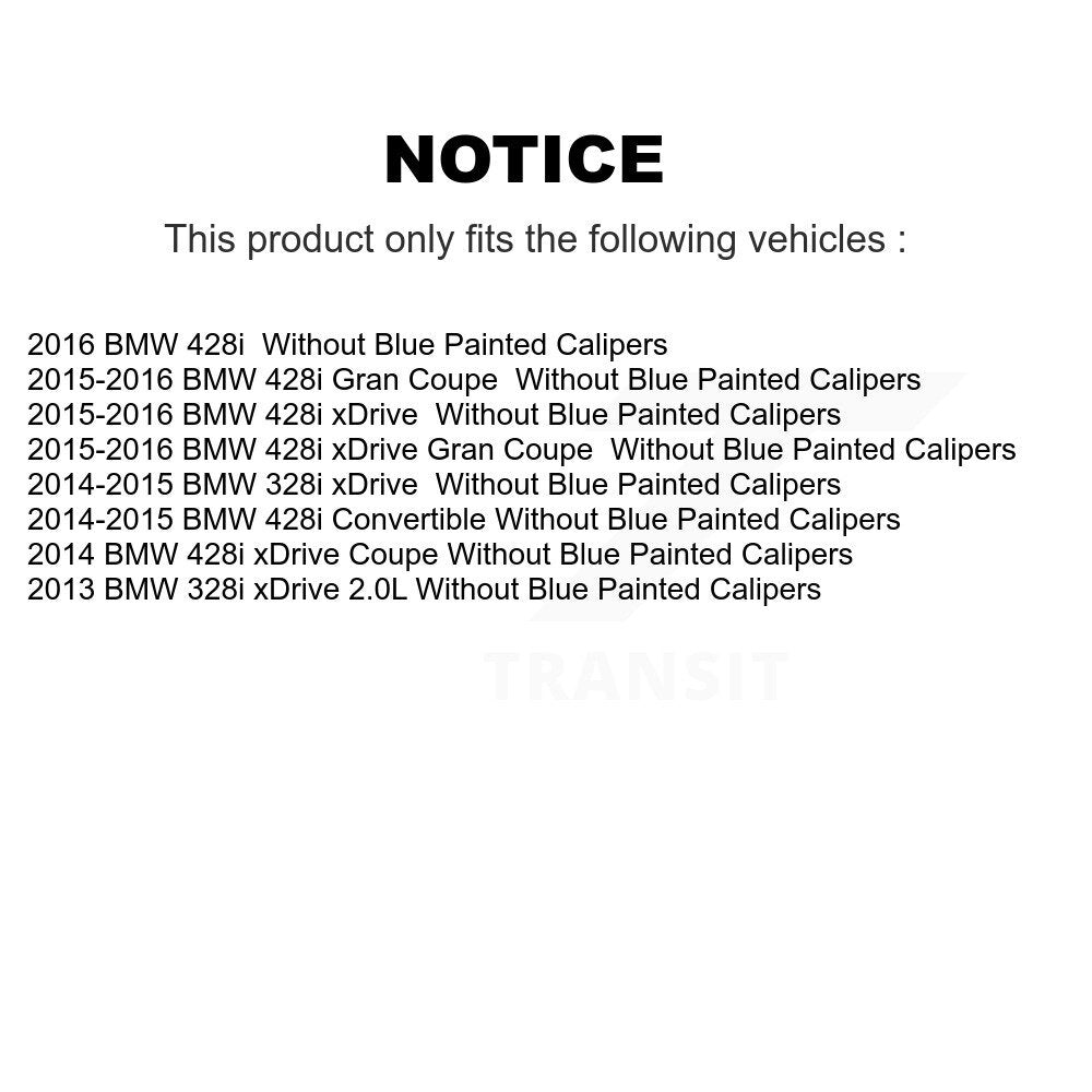 [Avant + Arrière] Kit de Disque et plaquette (semi-métallique) de frein pour BMW 328i xDrive 428i Gran Coupe sans Blue Painted Calipers K8F-101463