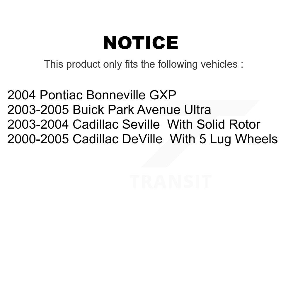 [Arrière] Kit de Disque et plaquette (semi-métallique) de frein pour Cadillac DeVille Buick Park Avenue Seville Pontiac Bonneville K8F-101501