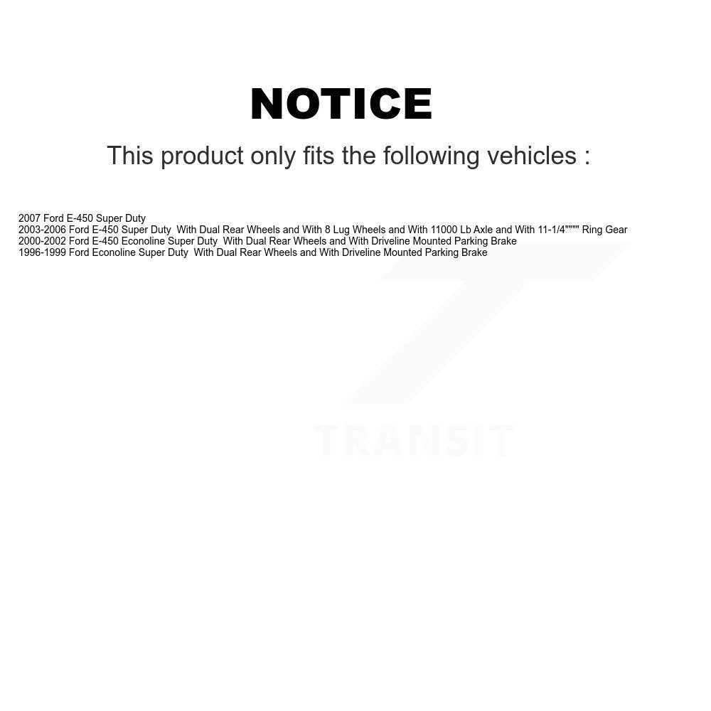 [Arrière] Kit de Disque et plaquette (semi-métallique) de frein pour Ford E-450 Econoline Super Duty K8F-101580