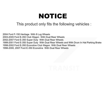 [Arrière] Kit de Disque et plaquette (semi-métallique) de frein pour Ford E-350 Super Duty Econoline Club Wagon F-150 Heritage K8F-101590