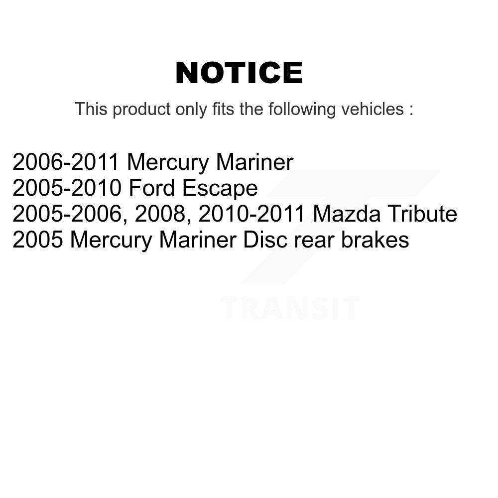 [Arrière] Kit de Disque et plaquette (semi-métallique) de frein pour Ford Escape Mercury Mariner Mazda Tribute K8F-101603