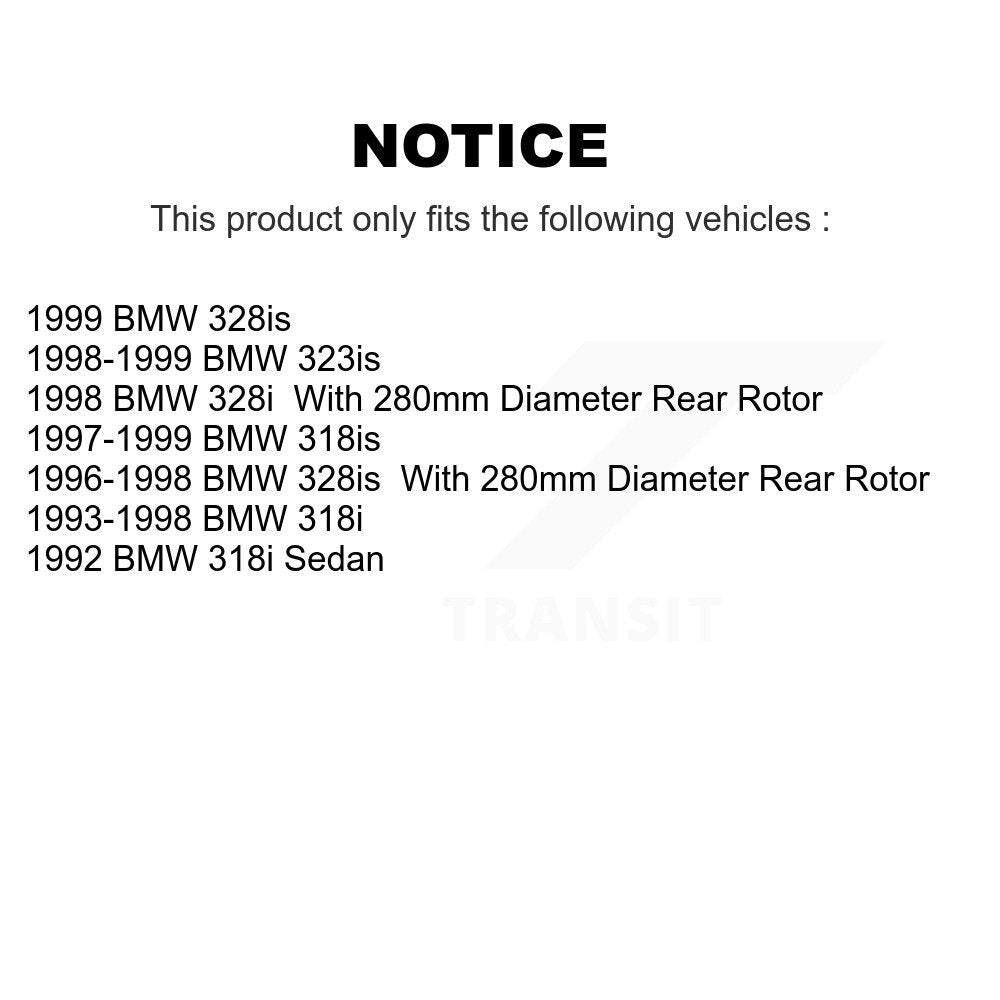 [Arrière] Kit de Disque et plaquette (semi-métallique) de frein pour BMW 318i 328i 328is 323is 318is K8F-101694