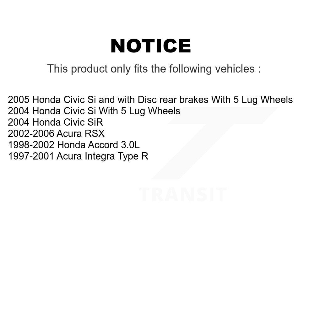 [Arrière] Kit de Disque et plaquette (semi-métallique) de frein pour Honda Accord Civic Acura RSX Integra K8F-101710
