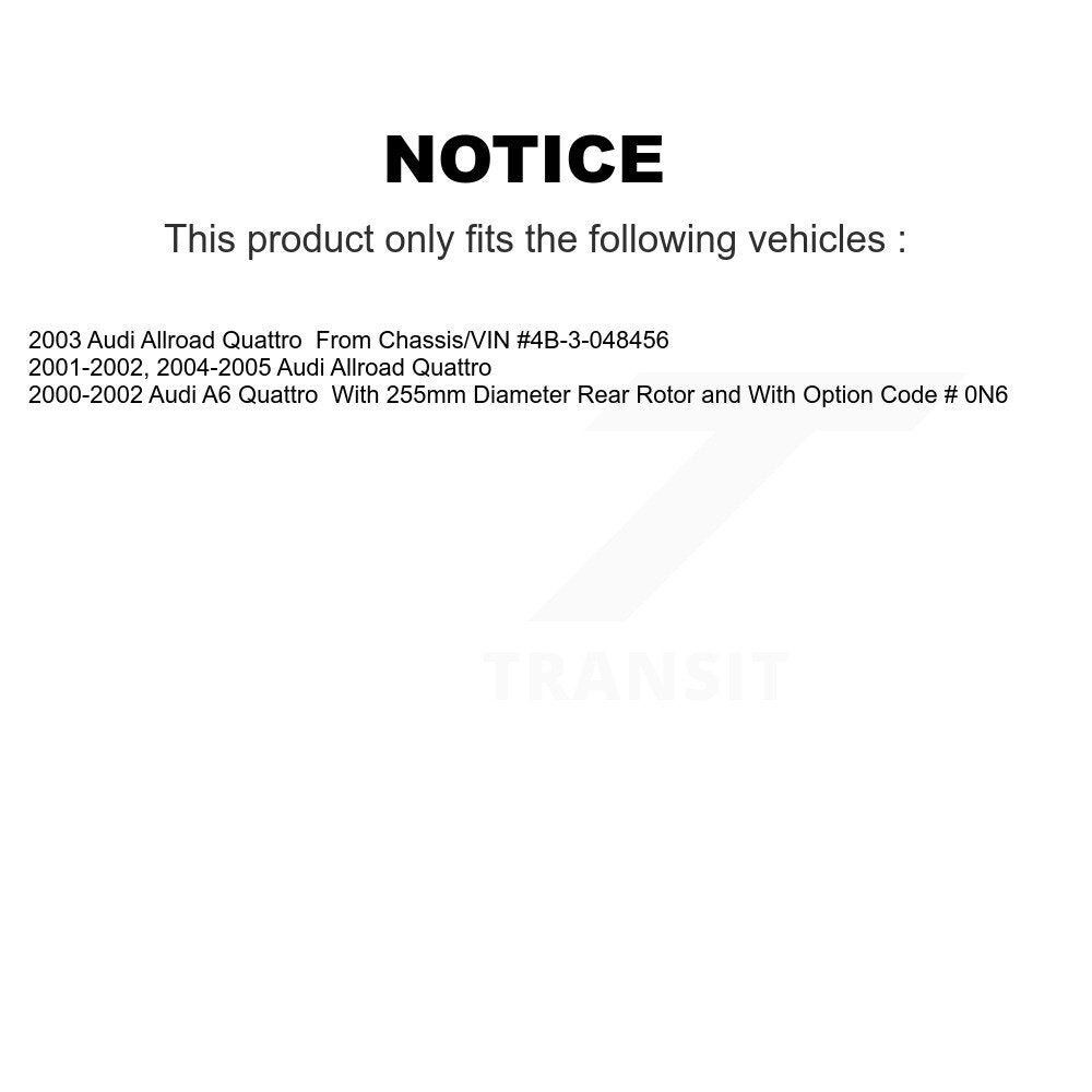 [Arrière] Kit de Disque et plaquette (semi-métallique) de frein pour Audi A6 Quattro Allroad K8F-101732