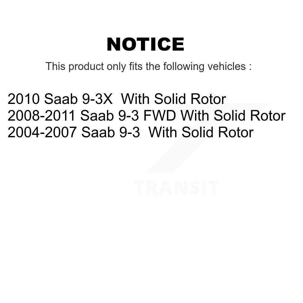 [Arrière] Kit de Disque et plaquette (semi-métallique) de frein pour Saab 9-3 9-3X avec Solid Rotor K8F-101794