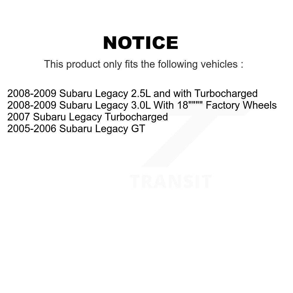 [Arrière] Kit de Disque et plaquette (semi-métallique) de frein pour Subaru Legacy K8F-101801