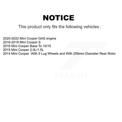 [Arrière] Kit de Disque et plaquette (semi-métallique) de frein pour Mini Cooper K8F-101961