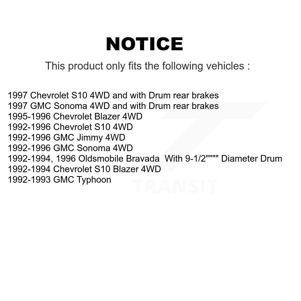 [Avant + Arrière] Kit de Disque et plaquette (semi-métallique) de frein pour Chevrolet S10 GMC Sonoma Blazer Jimmy Oldsmobile Bravada Typhoon K8F-101987