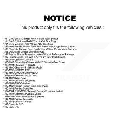 [Avant + Arrière] Kit de Disque et plaquette (semi-métallique) de frein pour Chevrolet S10 Camaro Pontiac Monte Carlo GMC Firebird Blazer El Camino Buick Regal S15 Oldsmobile Cutlass Supreme K8F-102152