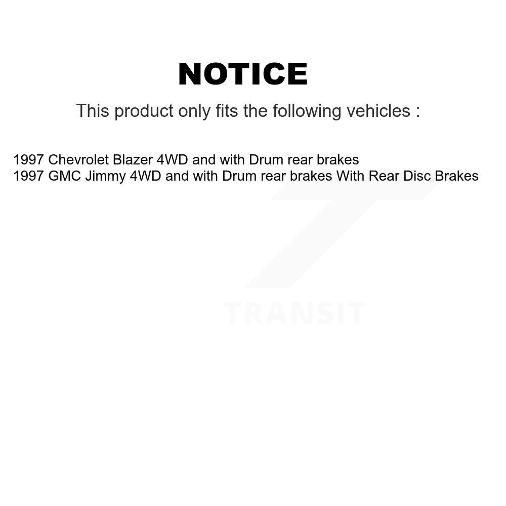 [Avant + Arrière] Kit de Disque et plaquette (semi-métallique) de frein pour 1997 Chevrolet Blazer GMC Jimmy 4WD avec rear brakes K8F-102259