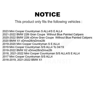 [Avant] Kit de Disque et plaquette (semi-métallique) de frein pour BMW X1 Mini Cooper Countryman X2 228i xDrive Gran Coupe K8F-102626