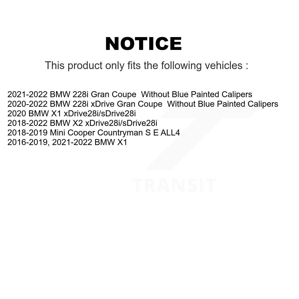 [Avant + Arrière] Kit de Disque et plaquette (semi-métallique) de frein pour BMW X1 Mini Cooper Countryman X2 228i xDrive Gran Coupe K8F-102631