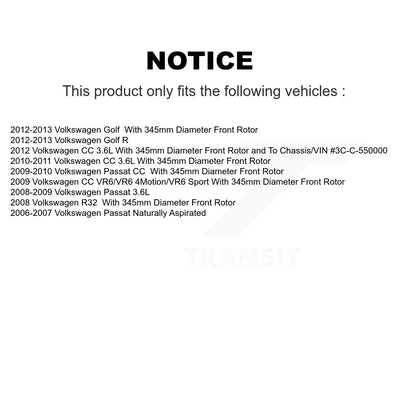 [Avant] Kit de Disque et plaquette (semi-métallique) de frein pour Volkswagen Passat CC Golf R R32 K8F-102827