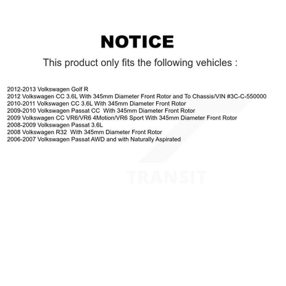 [Avant + Arrière] Kit de Disque et plaquette (semi-métallique) de frein pour Volkswagen Passat CC Golf R R32 K8F-102844
