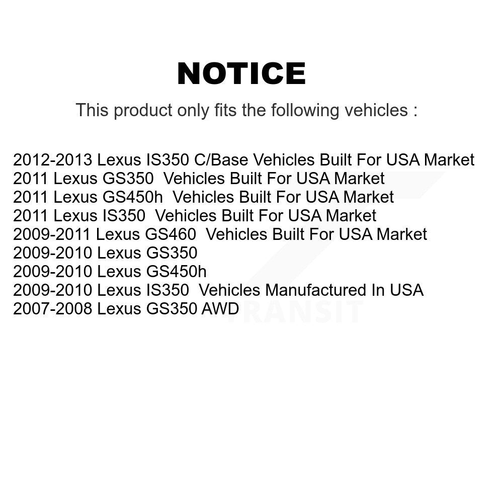 [Avant + Arrière] Kit de Disque et plaquette (semi-métallique) de frein pour Lexus GS350 IS350 GS450h GS460 K8F-103040