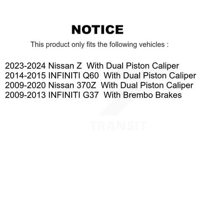 [Arrière] Kit de Disque et plaquette (semi-métallique) de frein pour INFINITI G37 Nissan 370Z Q60 Z K8F-103099